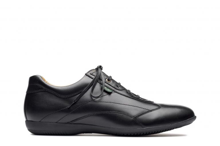 Estoril Lisse noir - Genuine rubber sole