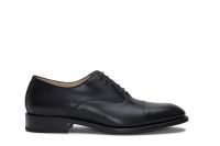 Black plained leather - Leather sole