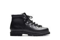 Black plained leather - Genuine rubber sole