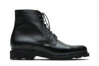 Black plained leather - Genuine rubber sole