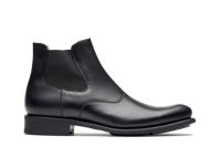 Black plained leather - Genuine rubber sole with leather/rubber heel